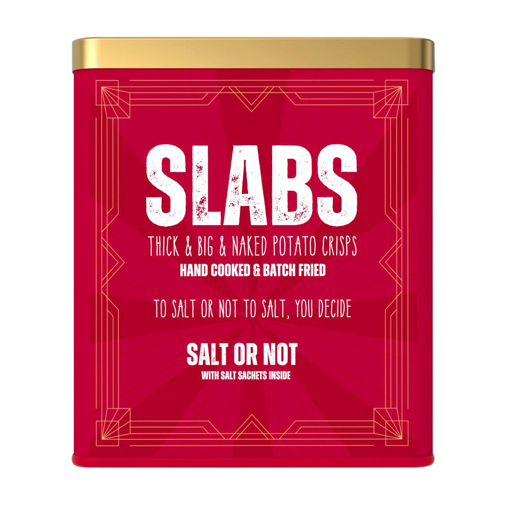 Slabs Salt or Not Chunky Potato Crisps in Retro Can (250g)