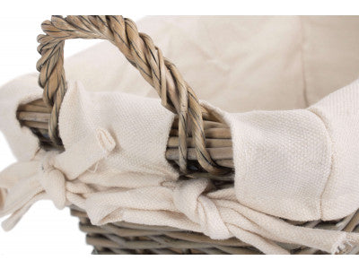 SMALL ANTIQUE WASH HANDLED STORAGE SOLUTION - LINED