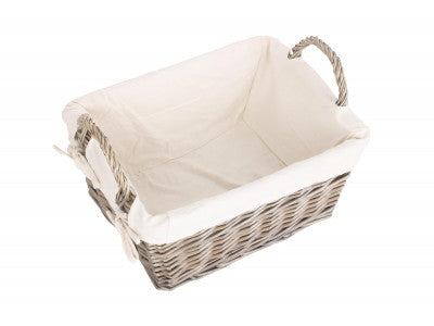 LARGE ANTIQUE WASH HANDLED STORAGE SOLUTION - LINED