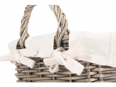 LARGE ANTIQUE WASH HANDLED STORAGE SOLUTION - LINED