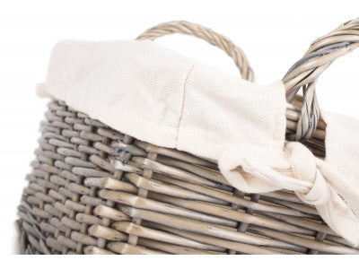 LARGE ANTIQUE WASH HANDLED STORAGE SOLUTION - LINED