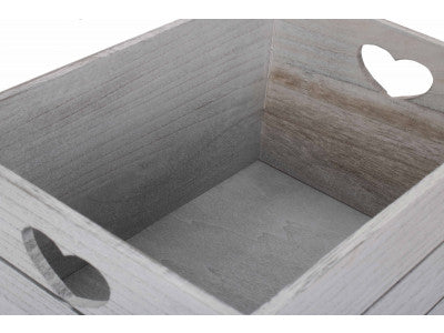 LARGE VINTAGE HEART CUT-OUT CRATE