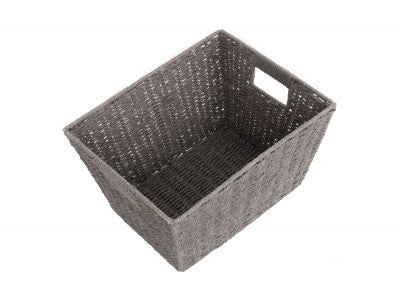 DEEP GREY PAPER ROPE TRAY - SMALL