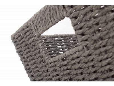 DEEP GREY PAPER ROPE TRAY - SMALL