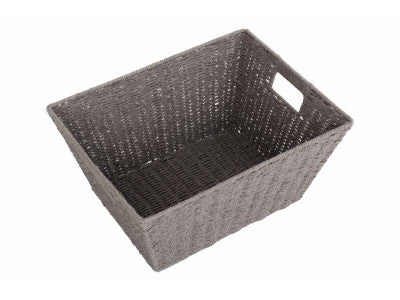 DEEP GREY PAPER ROPE TRAY - LARGE