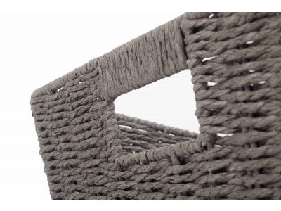 DEEP GREY PAPER ROPE TRAY - LARGE