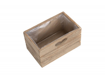 OAK EFFECT PLANTER with PLASTIC LINING