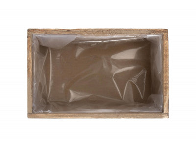 OAK EFFECT PLANTER with PLASTIC LINING