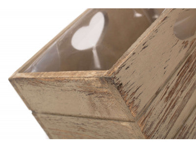 OAK EFFECT PLANTER with PLASTIC LINING