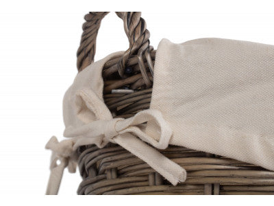 SMALL WASH BASKET with WHITE LINING