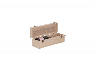 SINGLE BOTTLE HINGED LID WOODEN BOX
