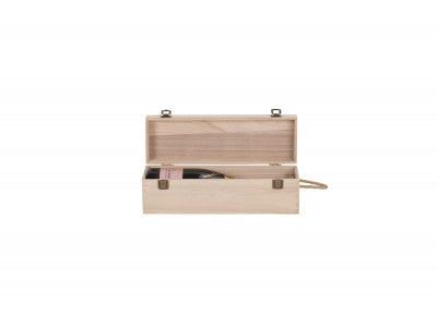 SINGLE BOTTLE HINGED LID WOODEN BOX