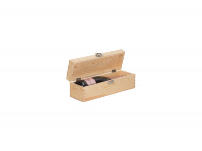 SINGLE BOTTLE CLEAR VARNISH WOODEN BOX