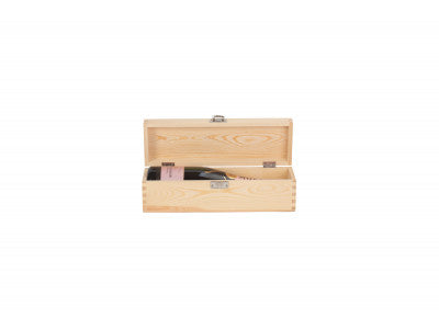 SINGLE BOTTLE CLEAR VARNISH WOODEN BOX