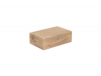 TWO BOTTLE OAK EFFECT WOODEN BOX