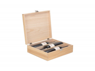 THREE BOTTLE CLEAR VARNISH WOODEN BOX