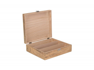 THREE BOTTLE OAK EFFECT WOODEN BOX