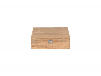 THREE BOTTLE OAK EFFECT WOODEN BOX