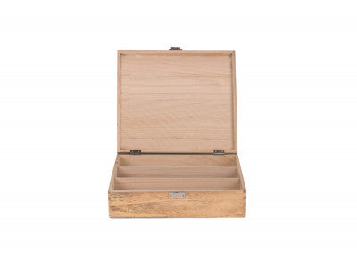 THREE BOTTLE OAK EFFECT WOODEN BOX
