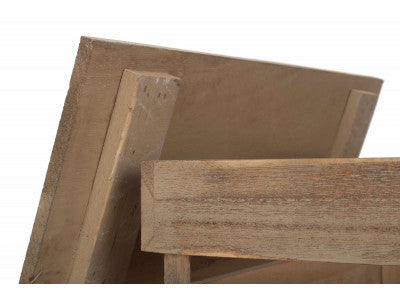 MEDIUM OAK EFFECT SLATTED WOODEN BOX