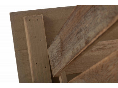 LARGE OAK EFFECT SLATTED WOODEN BOX