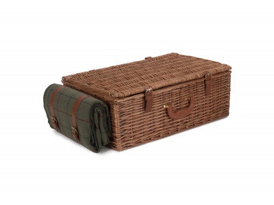 4 PERSON GREEN TWEED HAMPER