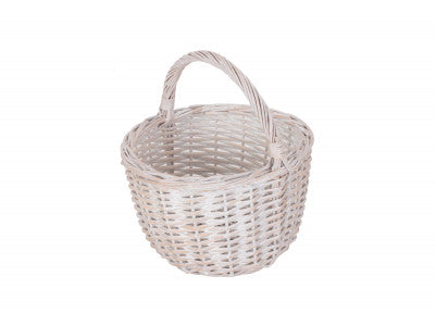 ROUND WHITE WASH SHOPPER