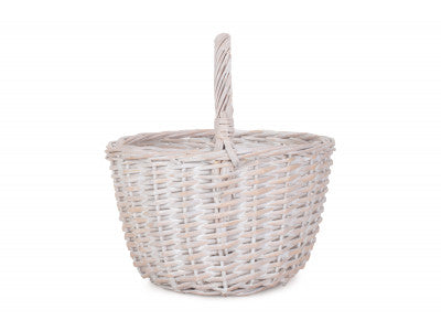 ROUND WHITE WASH SHOPPER