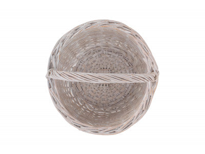 ROUND WHITE WASH SHOPPER