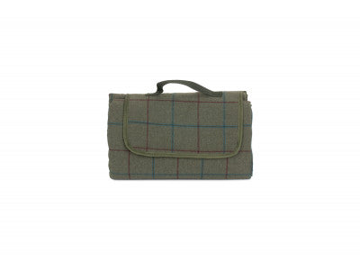 GREEN TWEED PICNIC BLANKET