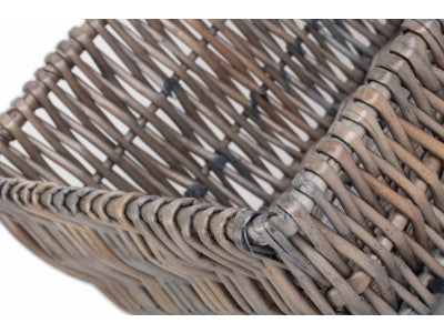 ANTIQUE WASH VERTICAL WEAVE DISPLAY BASKET