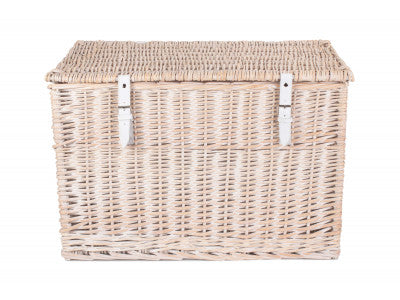 24" WHITE WASH CHEST HAMPER