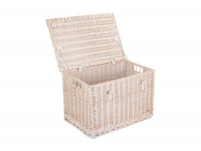 24" WHITE WASH CHEST HAMPER