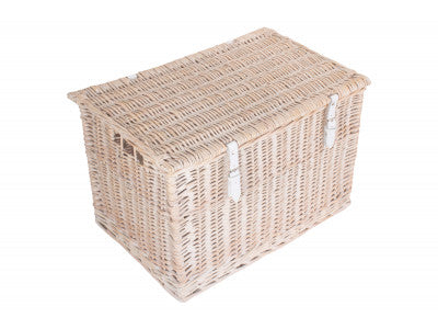 24" WHITE WASH CHEST HAMPER