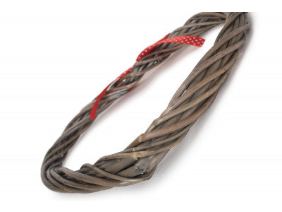 SLIM HEART WREATH with RED SPOTTY RIBBON