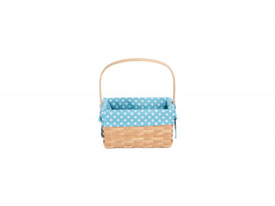 CHIPWOOD SWING HANDLE BASKET with BLUE LINING