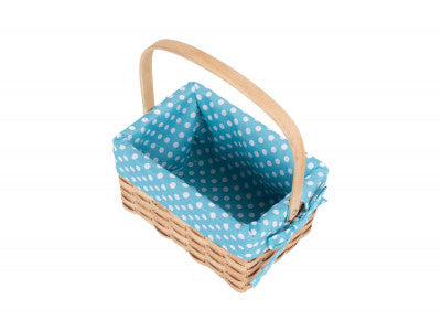 CHIPWOOD SWING HANDLE BASKET with BLUE LINING