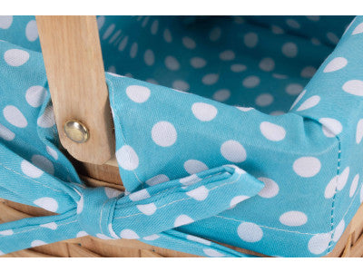 CHIPWOOD SWING HANDLE BASKET with BLUE LINING