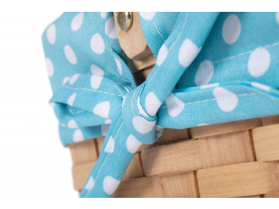 CHIPWOOD SWING HANDLE BASKET with BLUE LINING