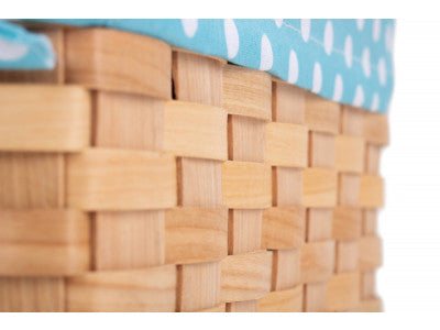 CHIPWOOD SWING HANDLE BASKET with BLUE LINING