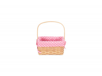 CHIPWOOD SWING HANDLE BASKET with PINK LINING