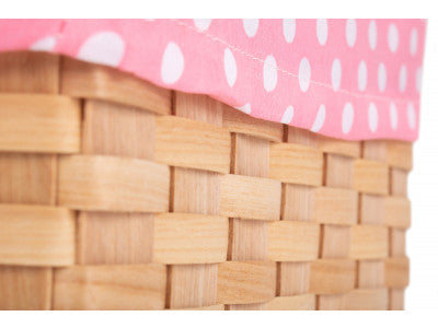 CHIPWOOD SWING HANDLE BASKET with PINK LINING