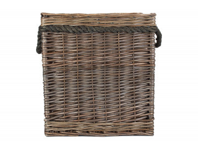 SQUARE ROPE HANDLED STORAGE BASKET