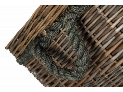 SQUARE ROPE HANDLED STORAGE BASKET