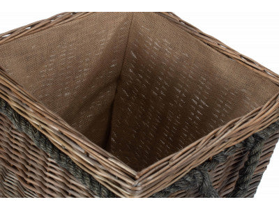 SQUARE ROPE HANDLED STORAGE BASKET