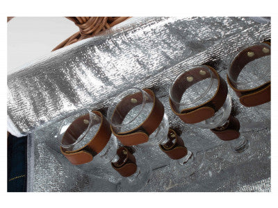 ELEGANT 4 PERSON BLUE TWEED HAMPER