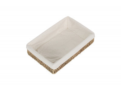 SMALL LINED RECTANGULAR SEAGRASS TRAY