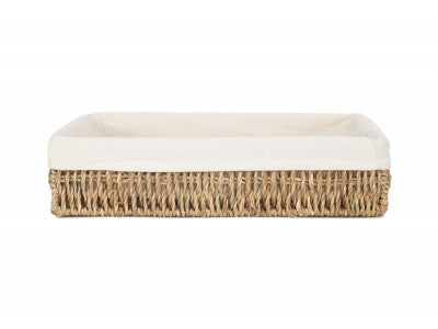 SMALL LINED RECTANGULAR SEAGRASS TRAY