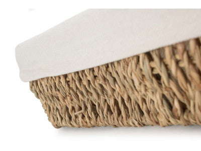 SMALL LINED RECTANGULAR SEAGRASS TRAY