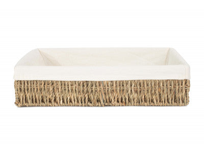MEDIUM LINED RECTANGULAR SEAGRASS TRAY